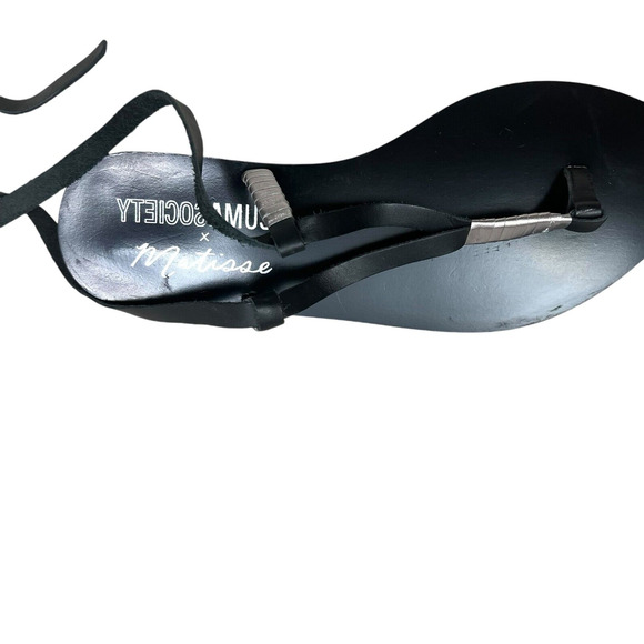 Matisse Amuse Society Womens Positano Sandals Thong Black Leather Lace Up Size 7 - Picture 6 of 8